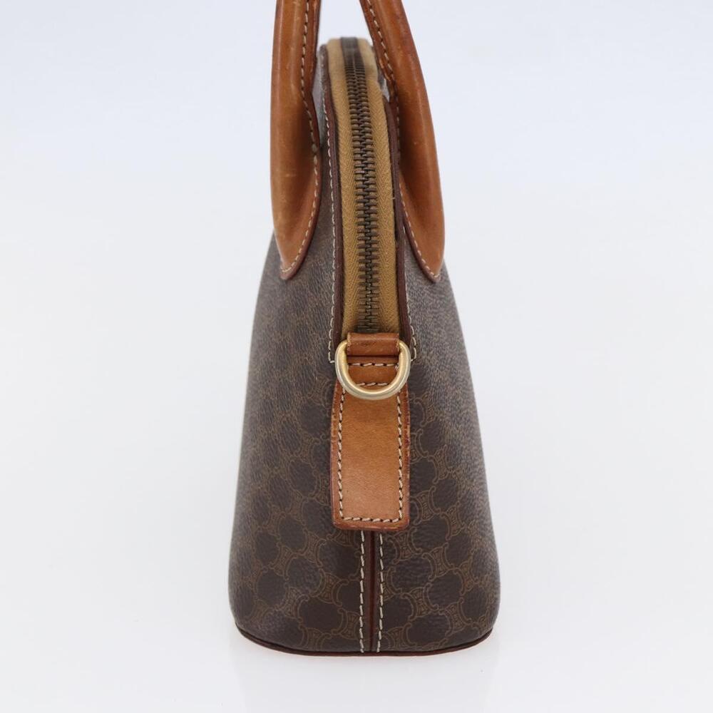 CELINE Macadam Canvas Hand Bag PVC Leather Brown Auth ki6076 - Picture 4 of 16